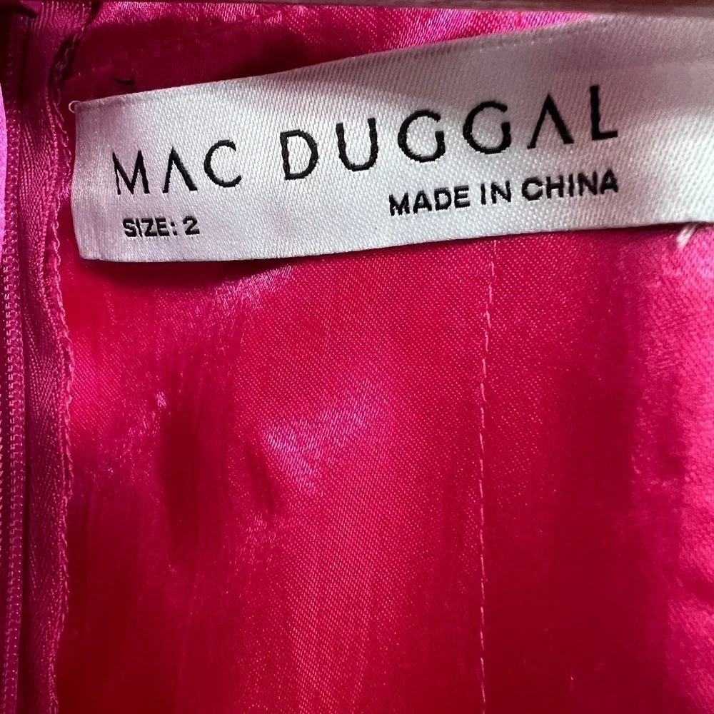 NEW $498 MAC DUGGAL 68029 PINK HALTER NECK HIGH LOW FLOWY CHIFFON GOWN  Size 2